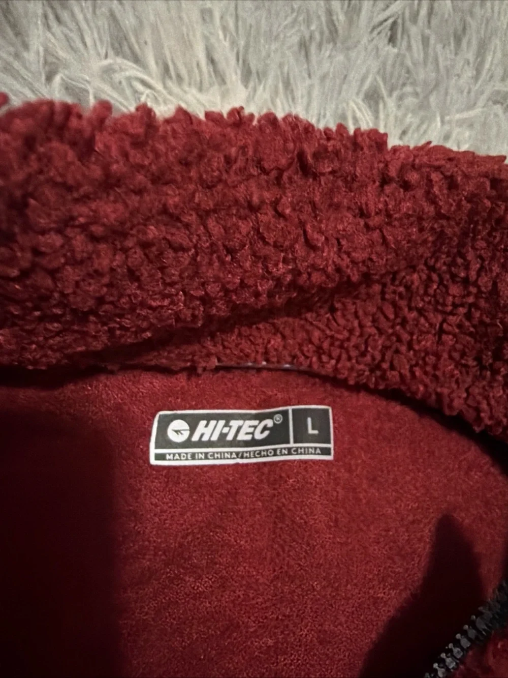 HI TEC Mens Thermo Fleece 1/4 Pullover Sweater Mens Large Red Outdoor Jacket